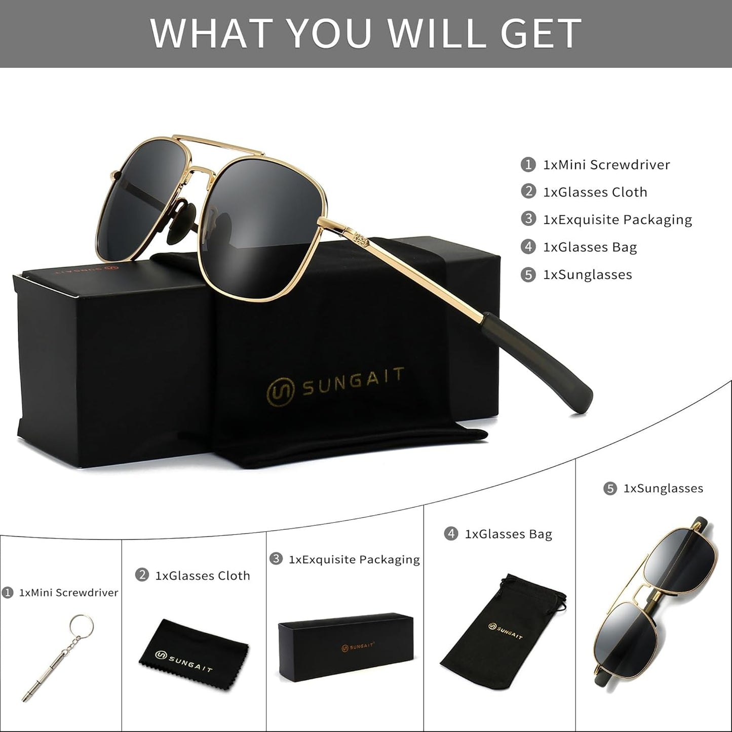 Men'S Military Style Polarized Pilot Aviator Sunglasses Bayonet Temples - WORLD TIME VISITS