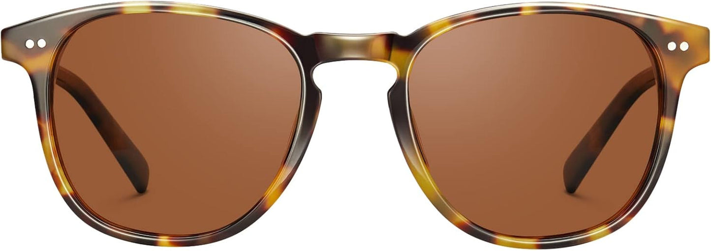 Retro Polarized Sunglasses for Women Small and Medium Face UV Protection, Handcrafted Acetate Frame Sunnies CA5285