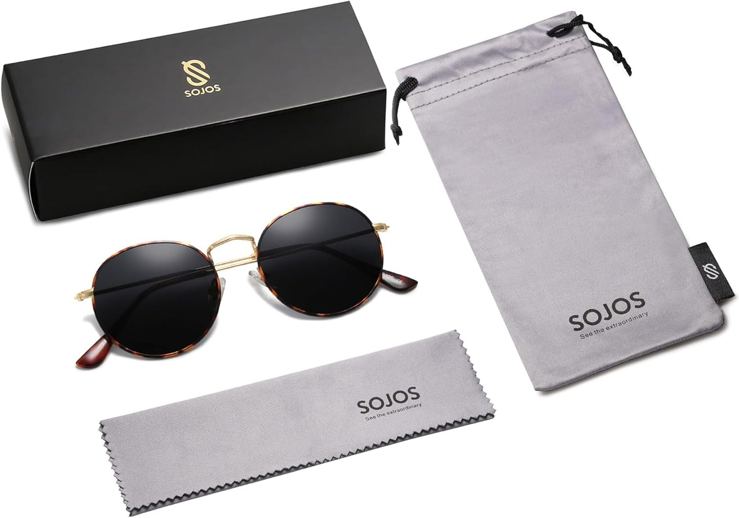 Small round Polarized Sunglasses for Women Men Classic Vintage Retro Shades UV400 - WORLD TIME VISITS
