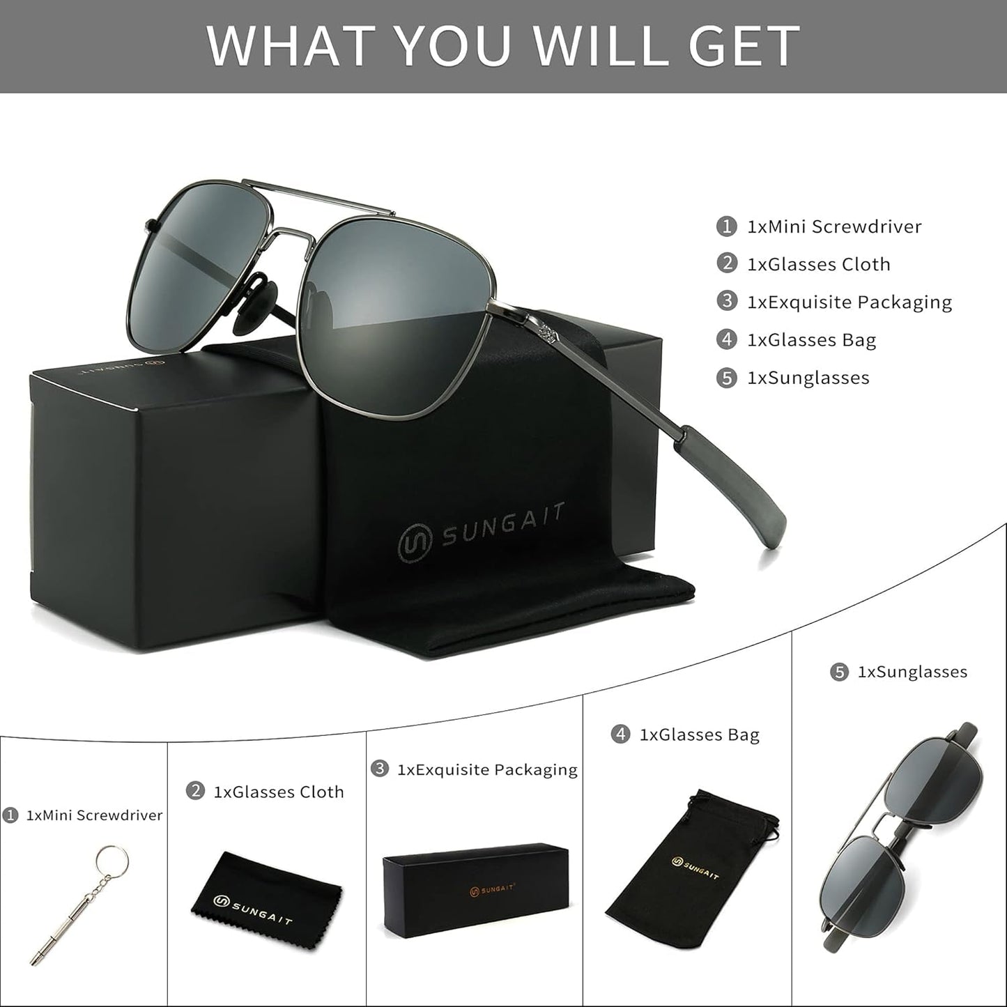 Men'S Military Style Polarized Pilot Aviator Sunglasses Bayonet Temples