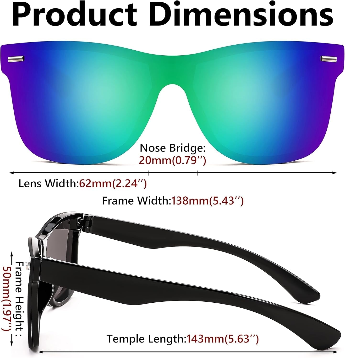 Trendy Rimless Mirrored One Piece Lens Sunglasses Reflective Sun Glasses B4114