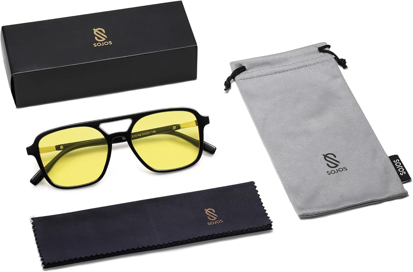 Retro Aviator Sunglasses for Women Men,Trendy Rectangle Womens Mens Shades Sun Glasses SJ2202