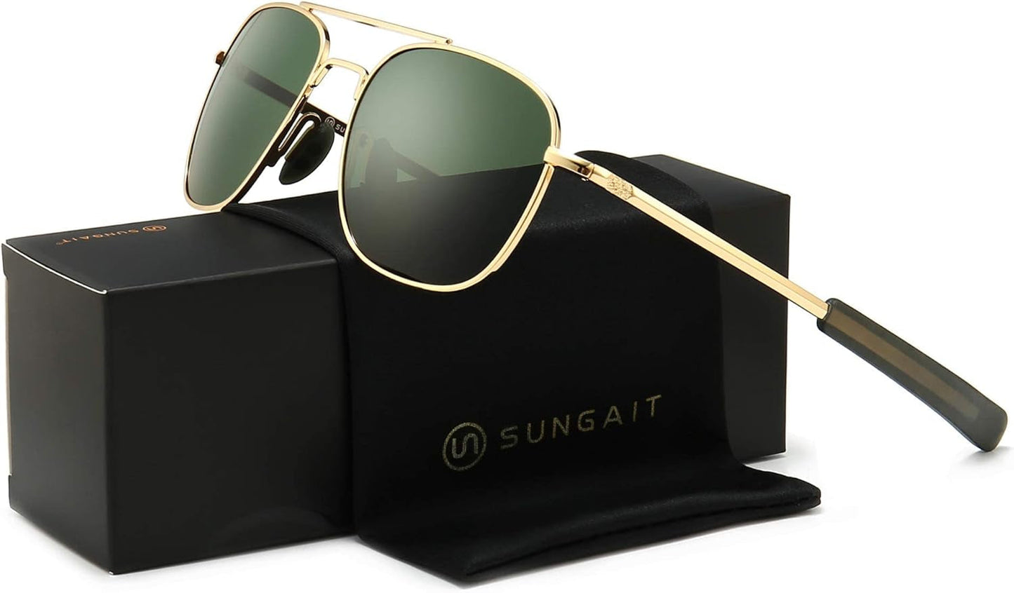 Men'S Military Style Polarized Pilot Aviator Sunglasses Bayonet Temples - WORLD TIME VISITS