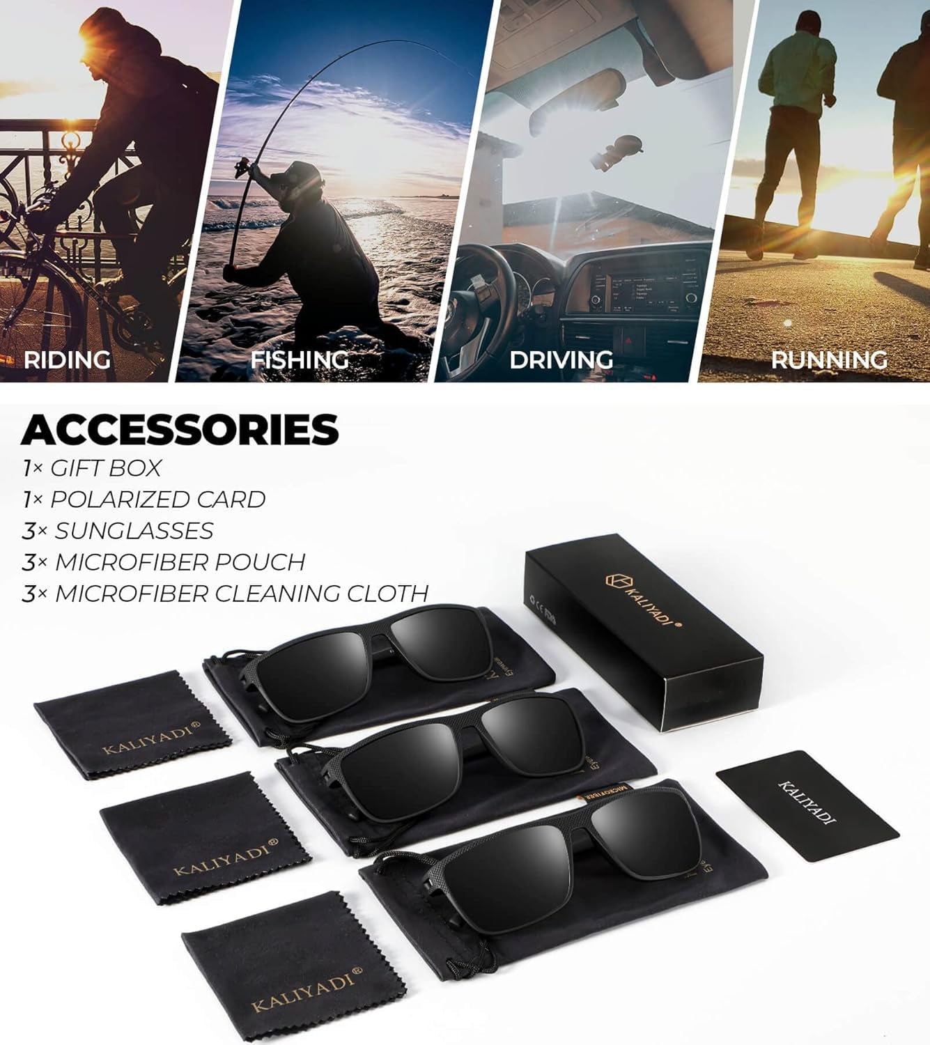 Polarized Sunglasses for Men, Lightweight Sun Glasses with UV Protection for Driving Fishing Golf - WORLD TIME VISITS