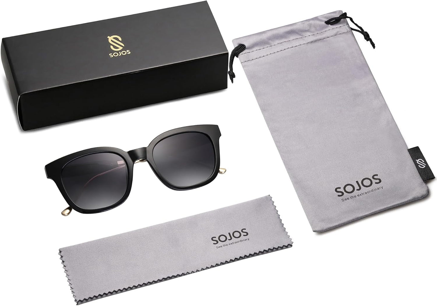 Classic Square Polarized Sunglasses Womens Mens Retro Trendy UV400 Sunnies SJ2050 - WORLD TIME VISITS