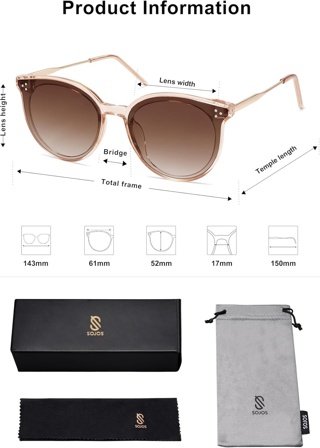 Classic Trendy round Sunglasses Womens Mens Oversized Large Shades UV400 Vacation Sunnies SJ2068 - WORLD TIME VISITS