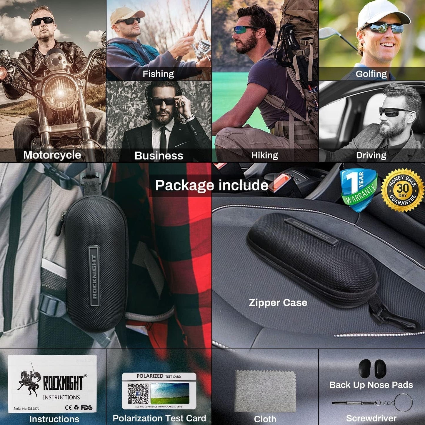 Driving HD Polarized UV400 Protection Ultra Light Al - Mg Golf Fishing Outdoor Sunglasses - WORLD TIME VISITS