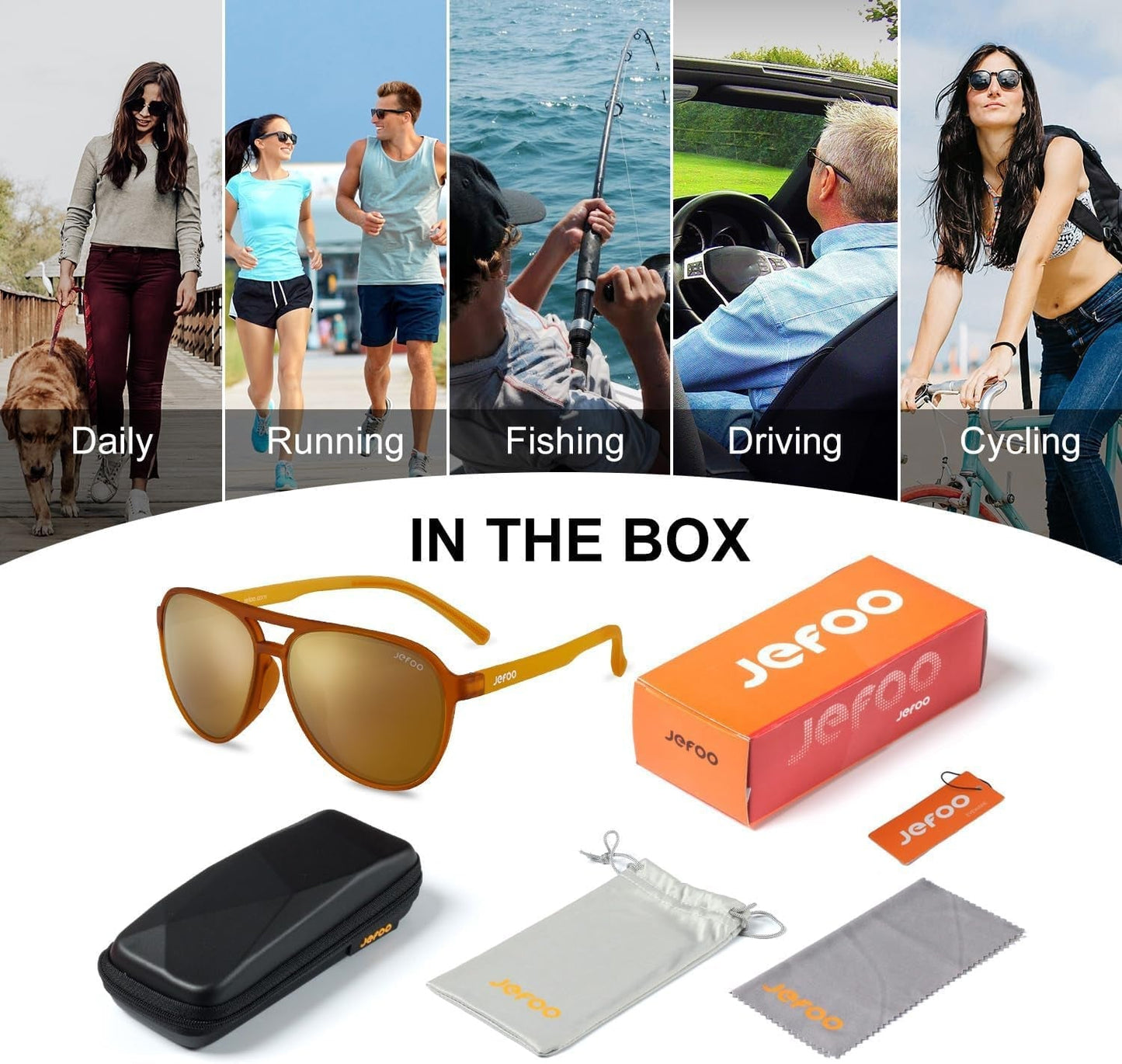 Polarized Aviator Sunglasses for Women Men Retro Trendy Sports Sunglasses for Outdoor UV400 Protection - WORLD TIME VISITS