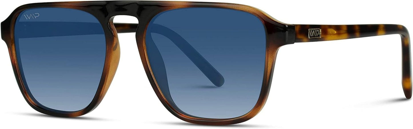 Polarized Modern Aviator One - Bridge Square Mens Sunglasses - WORLD TIME VISITS