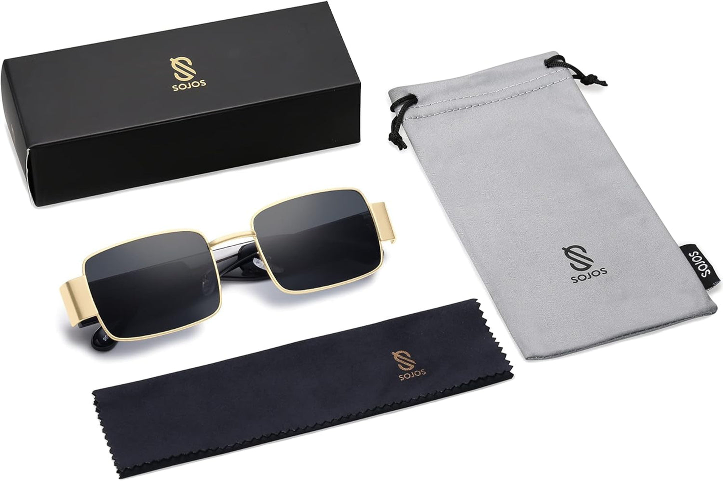 Retro Fashion Rectangle Sunglasses Womens Mens Vintage Trendy Square Shades SJ1162 - WORLD TIME VISITS