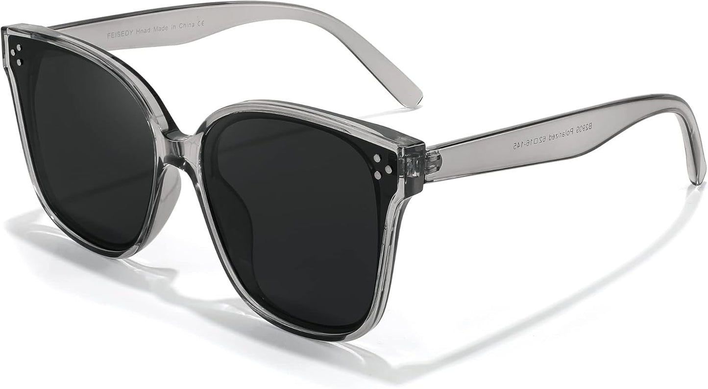 Retro Square Polarized Sunglasses Women Men Vintage Minimalist Shades B2600 - WORLD TIME VISITS