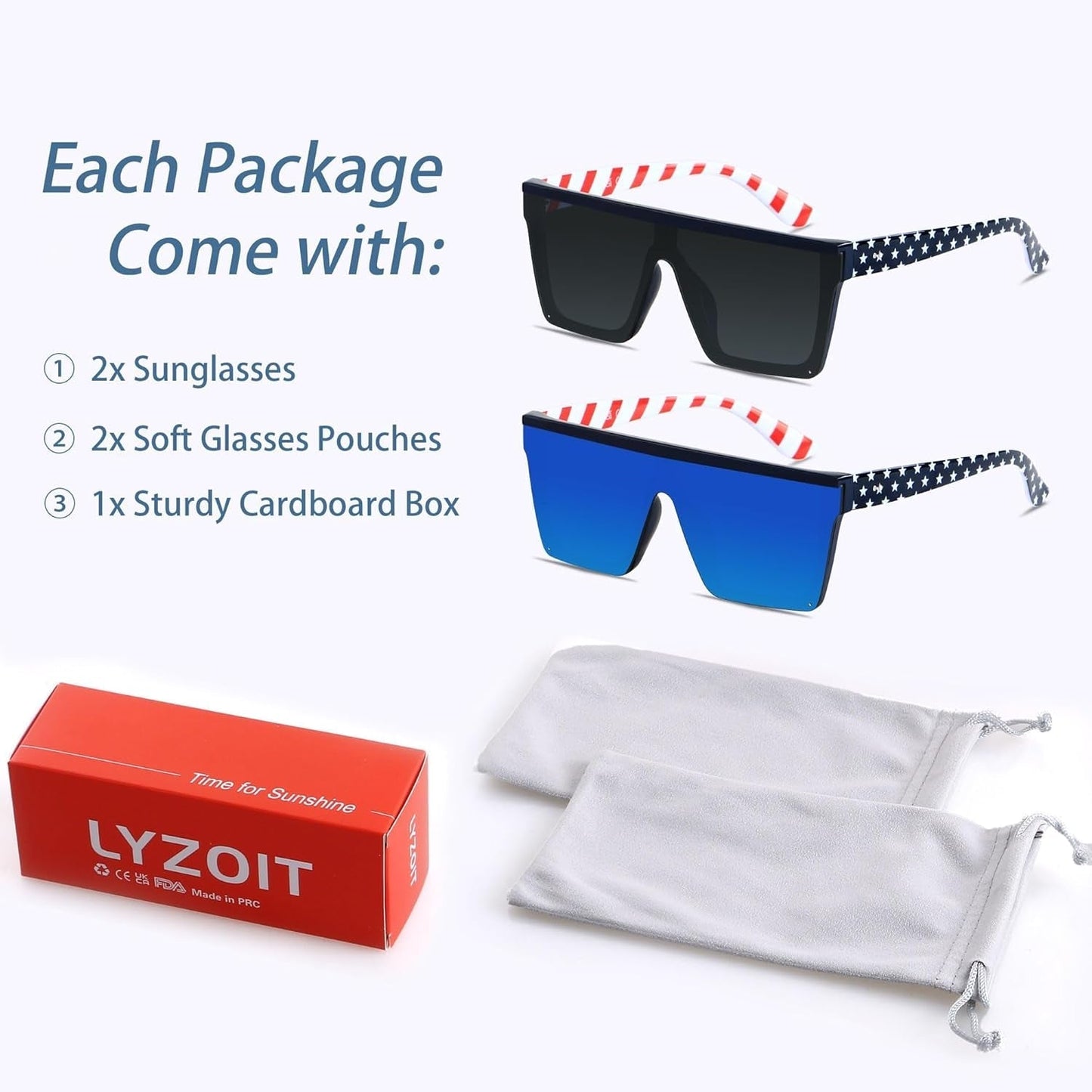 Square Oversized Sunglasses for Women Men Big Flat Top Fashion Shield Large UV Protection Rimless Shades - WORLD TIME VISITS
