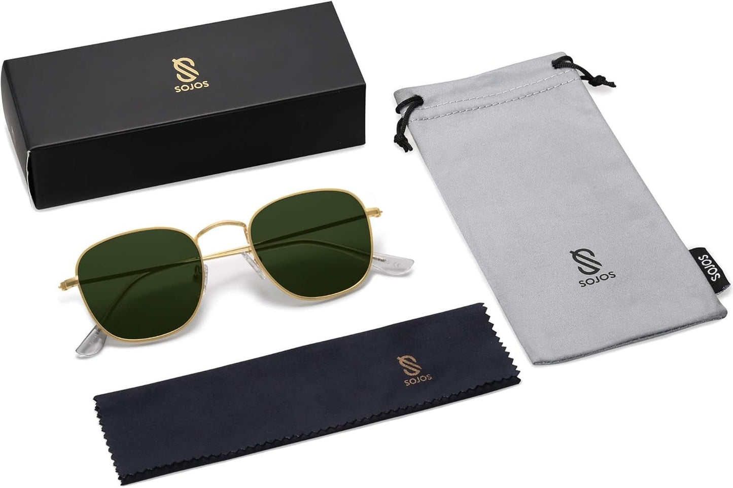 Square Polarized Sunglasses for Men Women Classic Vintage Retro Style - WORLD TIME VISITS