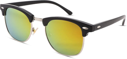 Semi-Rimless Polarized Sunglasses UV 400 Protection for Women Men