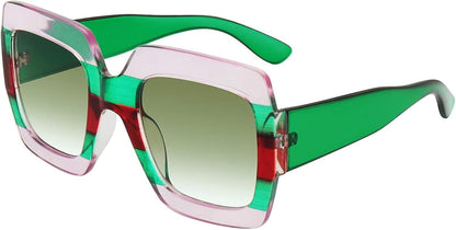 Oversized Square Sunglasses Womens Retro Shades Luxury Big Sun Glasses UV400 Protection S0178 - WORLD TIME VISITS