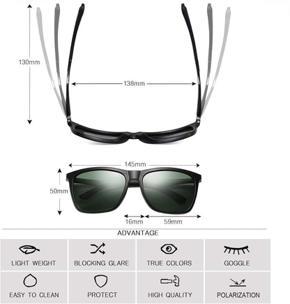 Polarized Sunglasses for Men Aluminum Mens Sunglasses Driving Rectangular Sun Glasses for Men/Women - WORLD TIME VISITS