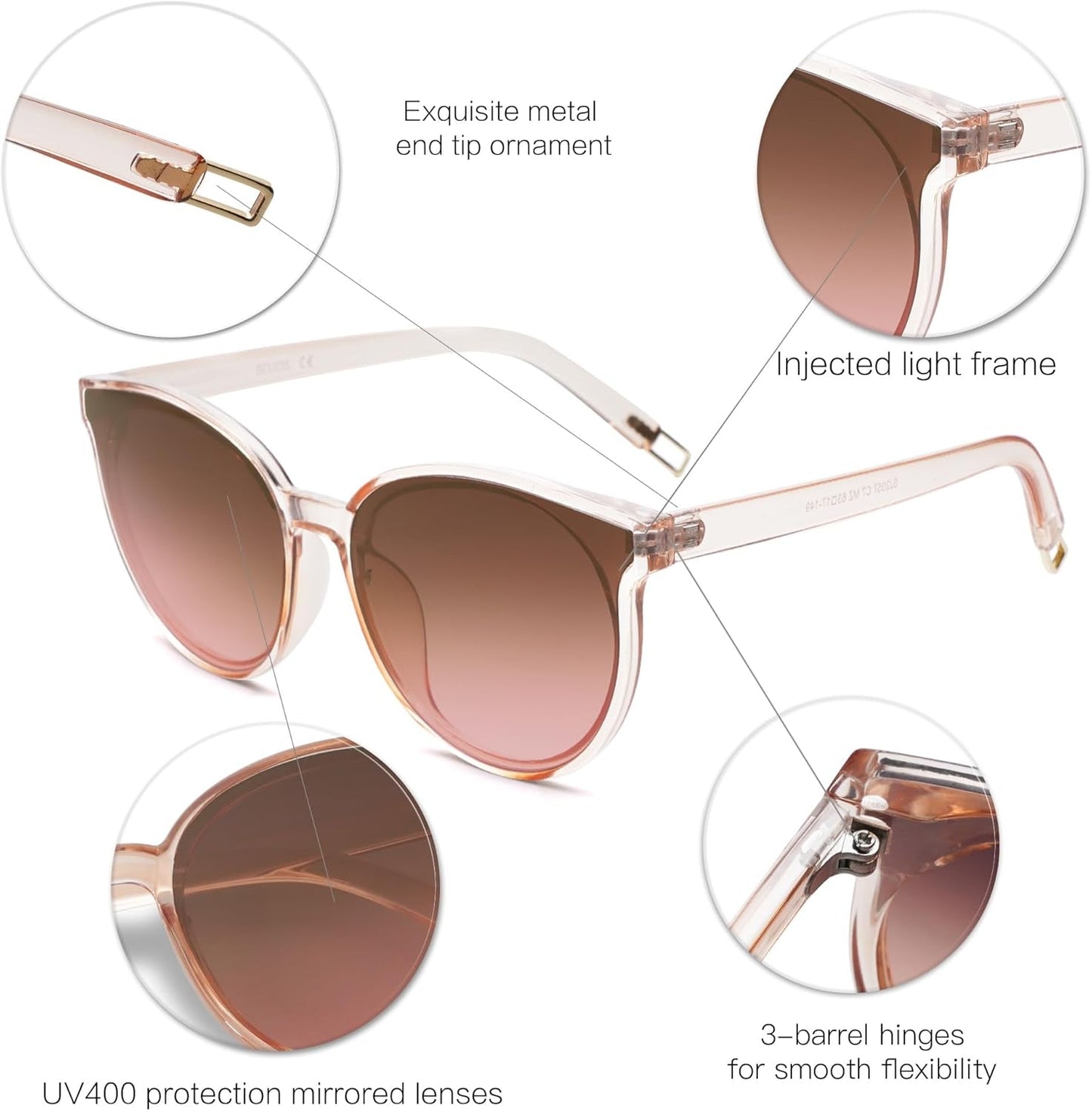 Oversized round Sunglasses for Women and Men - WORLD TIME VISITS