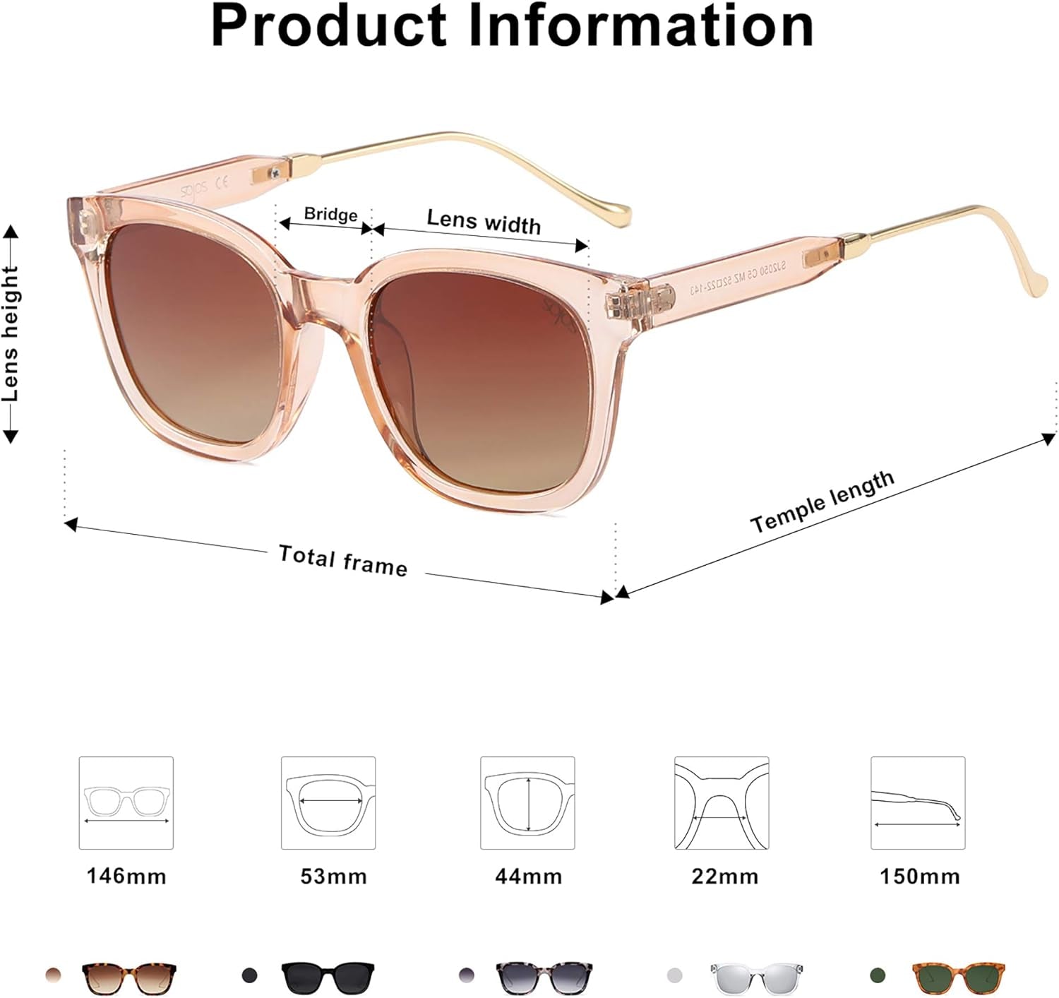 Classic Square Polarized Sunglasses Womens Mens Retro Trendy UV400 Sunnies SJ2050 - WORLD TIME VISITS