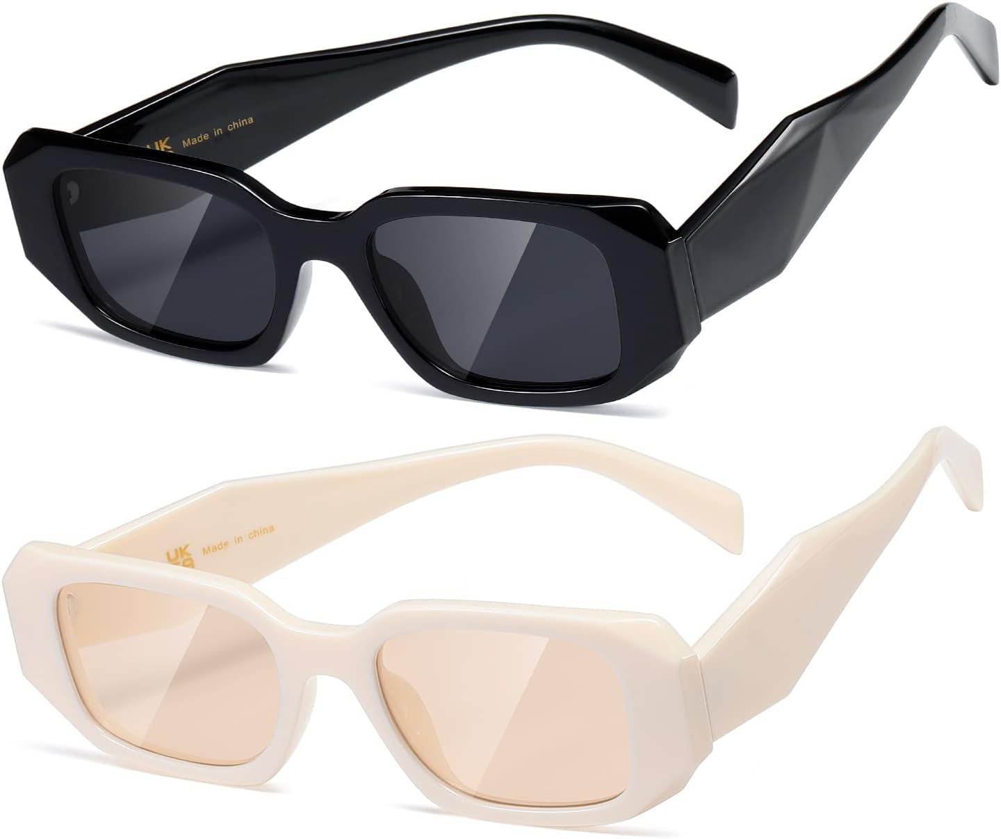 Rectangle Sunglasses for Women Men Trendy Retro Trendy Sun Glasses 90’S Vintage Square Frame K1307 - WORLD TIME VISITS