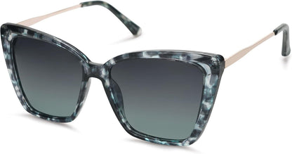 Trendy Polarized Sunglasses for Women Retro Womens Oversized Square Cat Eye Sun Glasses UV Protection SJ2206