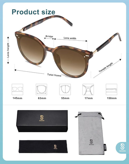 Sunglasses Womens Trendy 2025 Classic round Retro Vintage Shades Large Frame Sunnies SJ2067