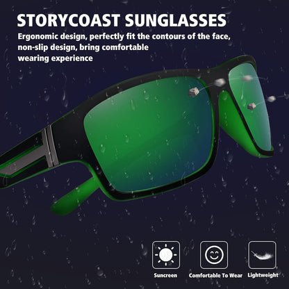 Polarized Sports Sunglasses for Men Women Unbreakable Frame Cycling Fishing Driving - WORLD TIME VISITS