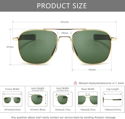 Men'S Military Style Polarized Pilot Aviator Sunglasses Bayonet Temples - WORLD TIME VISITS