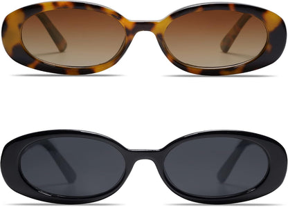 Polarized Retro Oval Sunglasses for Women and Men Small 90S Style VL9580