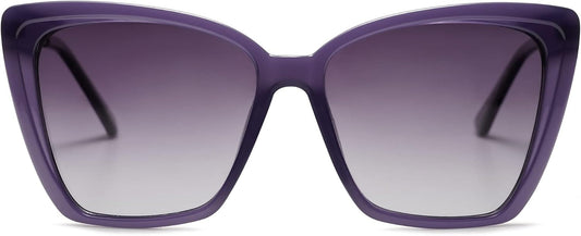 Trendy Polarized Sunglasses for Women Retro Womens Oversized Square Cat Eye Sun Glasses UV Protection SJ2206
