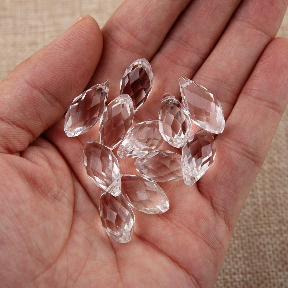 Teardrop Chandelier Crystal Pendants Glass Pendants Beads Pack of 50 - WORLD TIME VISITS