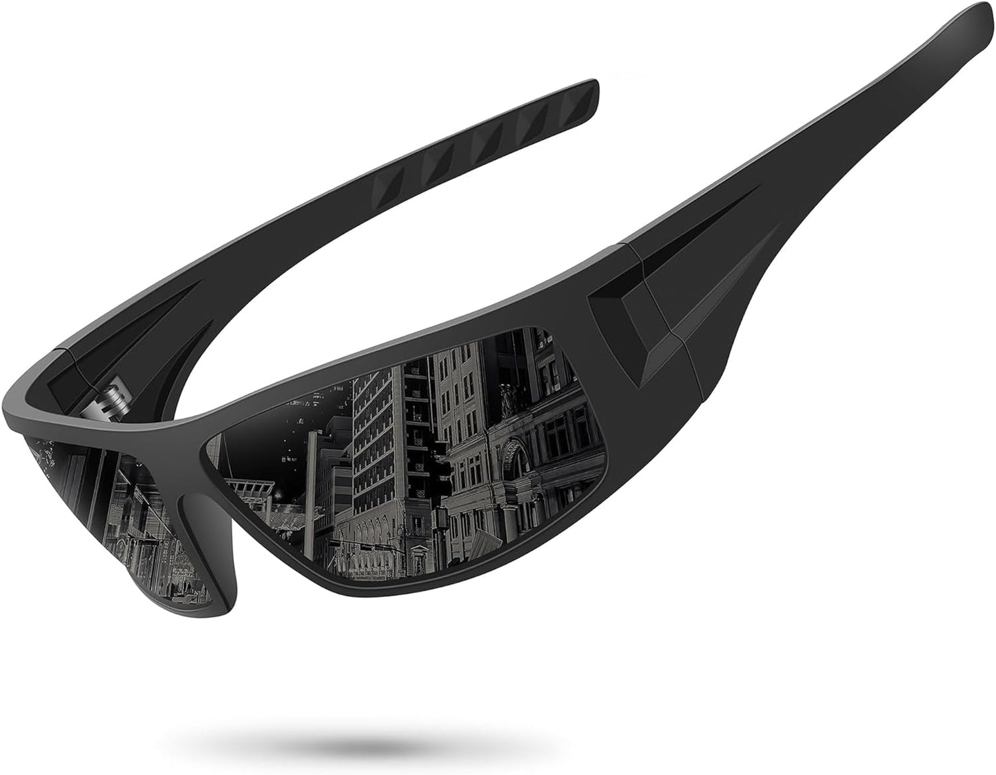 Polarized Sports Sunglasses for Men Women Unbreakable Frame Cycling Fishing Wrap around Sunglasses UV400 Protection