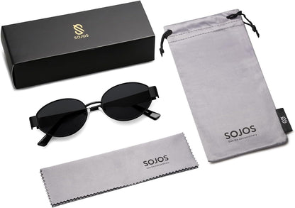 Retro Oval Sunglasses for Women Trendy Sun Glasses Classic Shades UV400 Protection SJ1217