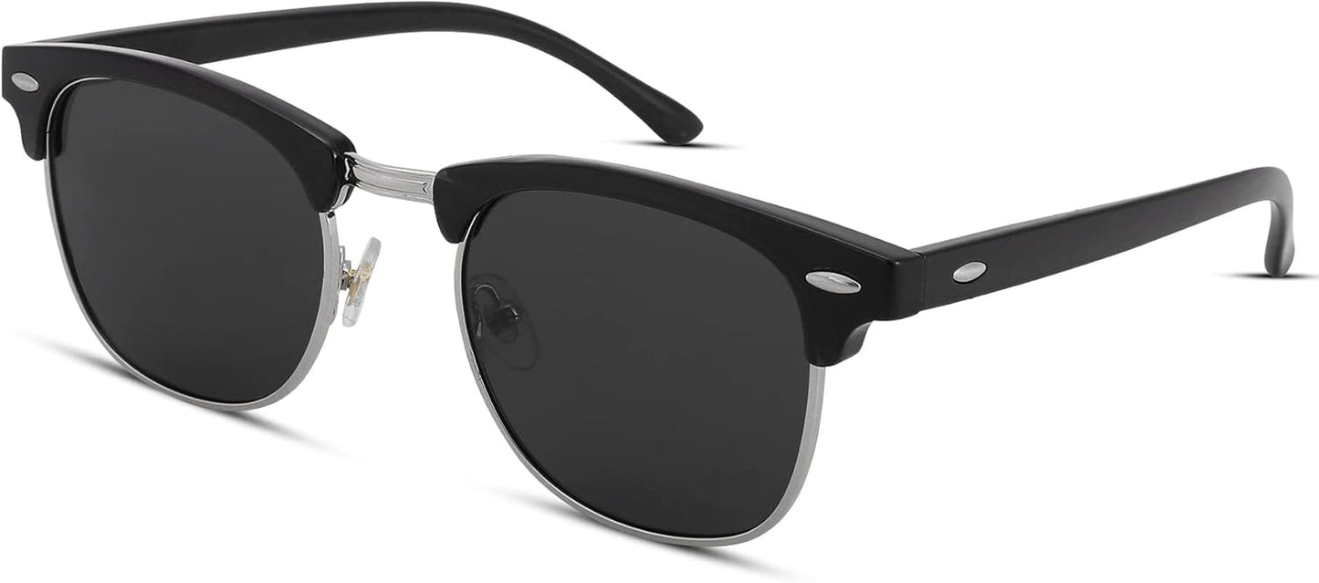 Semi-Rimless Polarized Sunglasses UV 400 Protection for Women Men