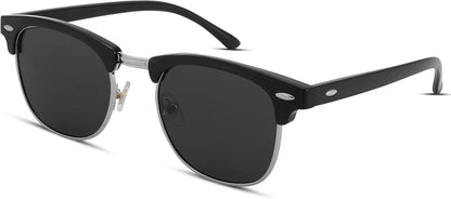 Semi-Rimless Polarized Sunglasses UV 400 Protection for Women Men