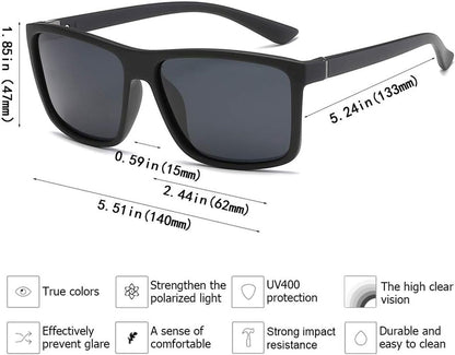 Polarized Sunglasses for Men Driving Mens Sunglasses Rectangular Vintage Sun Glasses for Men/Women