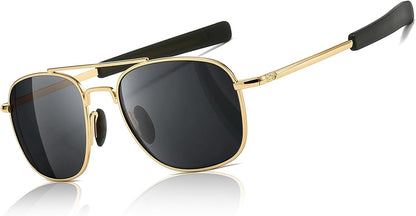 Men'S Military Style Polarized Pilot Aviator Sunglasses Bayonet Temples - WORLD TIME VISITS