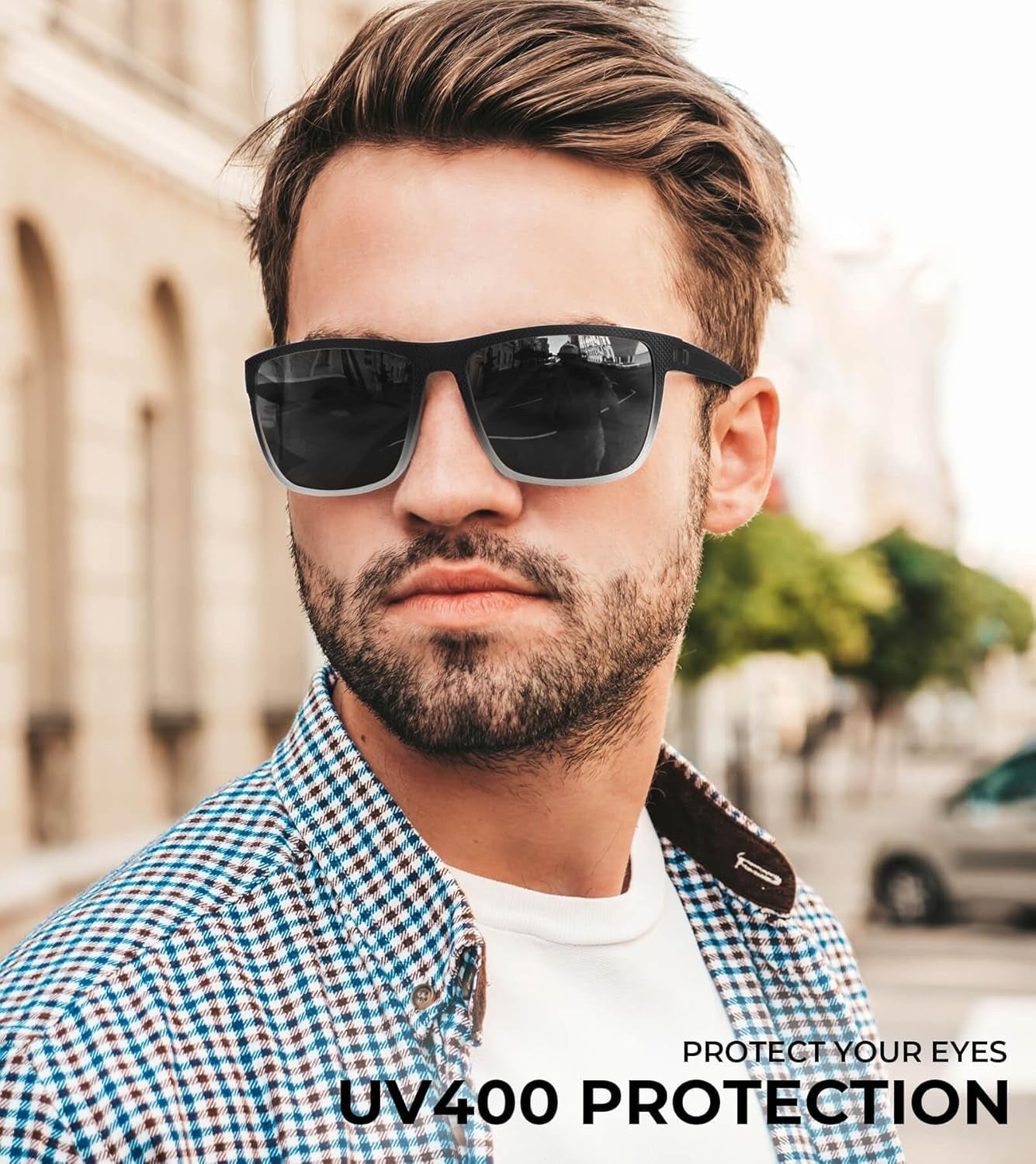 Polarized Sunglasses for Men, Lightweight Sun Glasses with UV Protection for Driving Fishing Golf