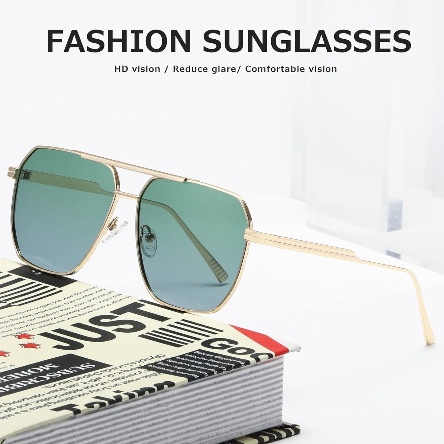 Polarized Sunglasses Womens Men Retro Oversized Square Vintage Shades Classic Large Metal Sun Glasses K1221 - WORLD TIME VISITS