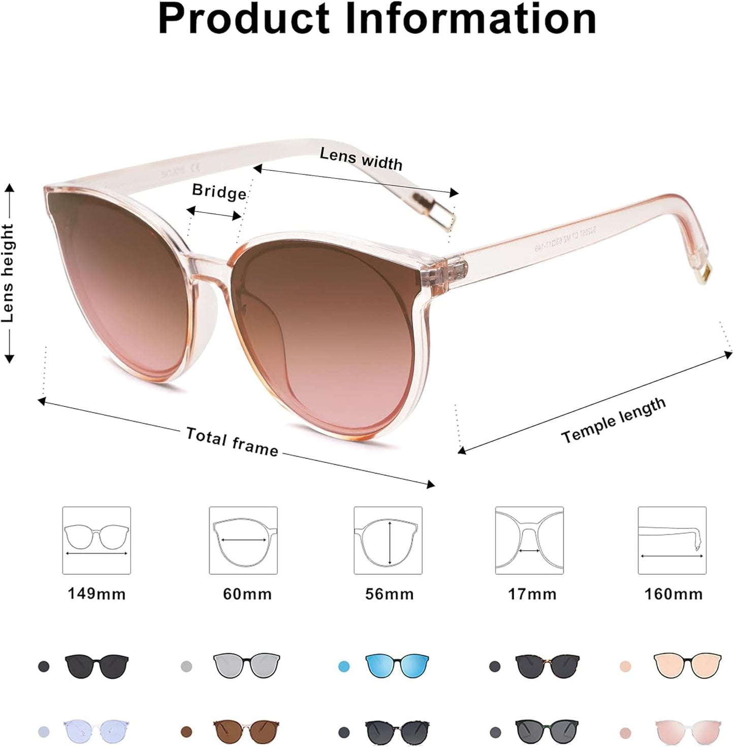 Oversized round Sunglasses for Women and Men - WORLD TIME VISITS