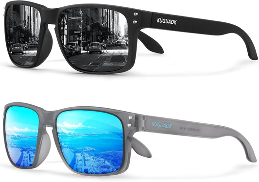 Polarized Square Sunglasses for Men and Women Matte Finish Sun Glasses UV Protection Glasses