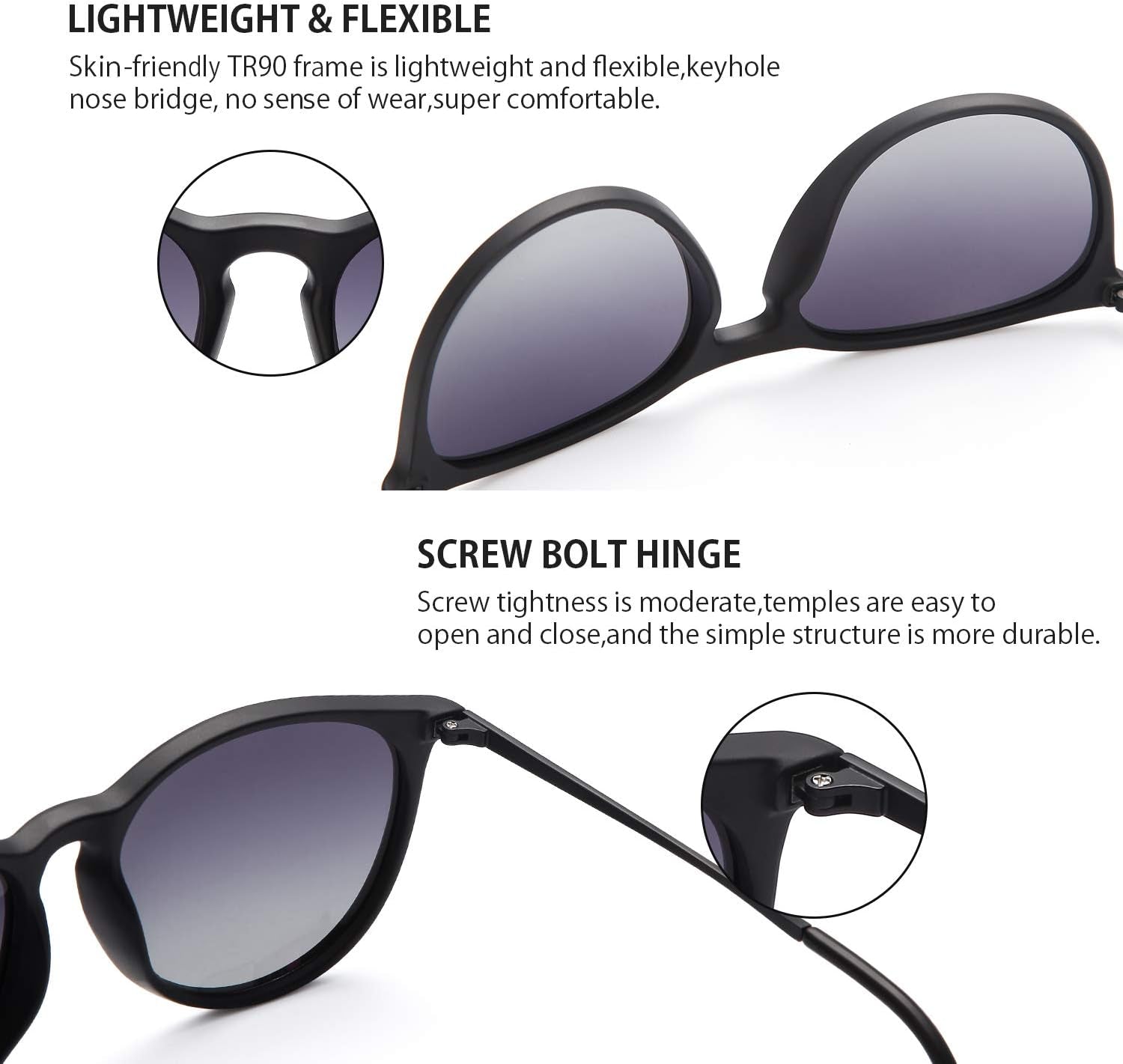 Sunglasses Womens Men Polarized UV Protection Trendy Vintage Retro round Mirrored Lens Sunglasses for Women - WORLD TIME VISITS