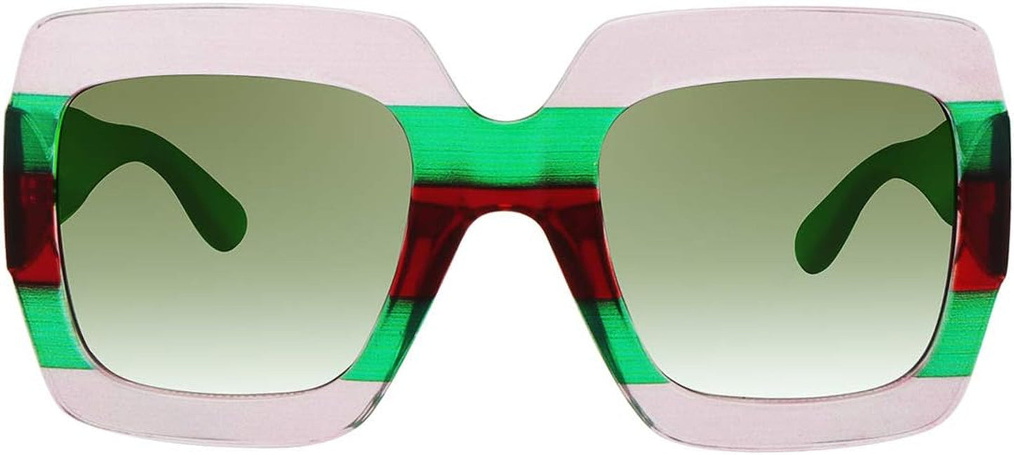 Oversized Square Sunglasses Womens Retro Shades Luxury Big Sun Glasses UV400 Protection S0178 - WORLD TIME VISITS