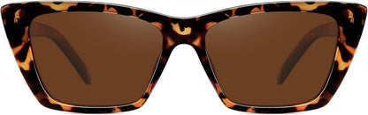 Narrow Small Vintage Polarized Cat Eye Sunglasses for Women