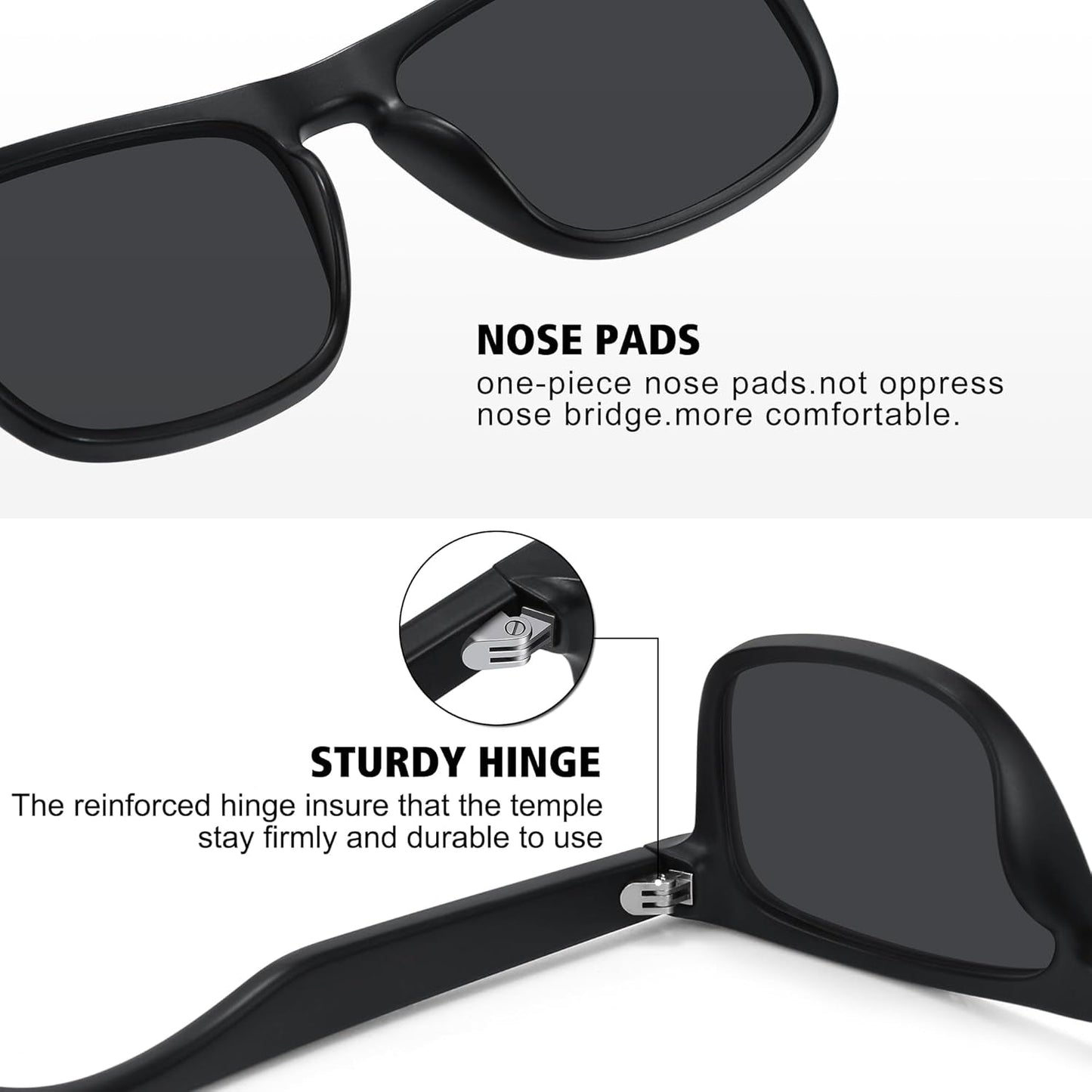 Polarized Sunglasses for Men Women UV Protection Square Frame Sport Fishing Driving Sunglasses