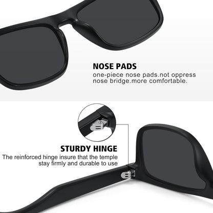 Polarized Sunglasses for Men Women UV Protection Square Frame Sport Fishing Driving Sunglasses