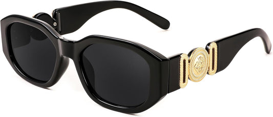 Retro Trendy Rectangle Sunglasses Women Men Vintage 90S Small Narrow Square Sunglasses B2322