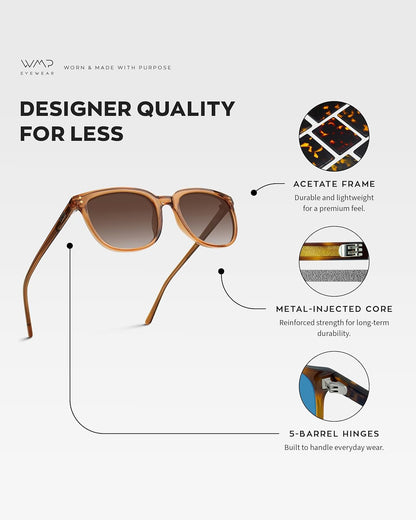 Polarized Classic Retro Flat Square Unisex Sunglasses