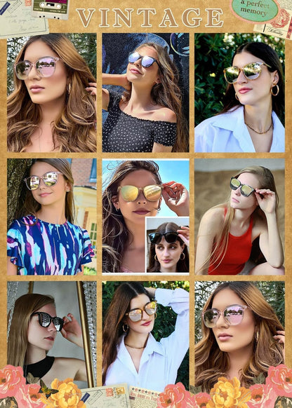 2 Packs Sunglasses for Women Polarized UV400 Protection Lens Big Frame Fashion Glasses Trendy Stylish Shade - WORLD TIME VISITS