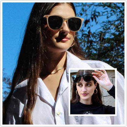 2 Packs Sunglasses for Women Polarized UV400 Protection Lens Big Frame Fashion Glasses Trendy Stylish Shade - WORLD TIME VISITS