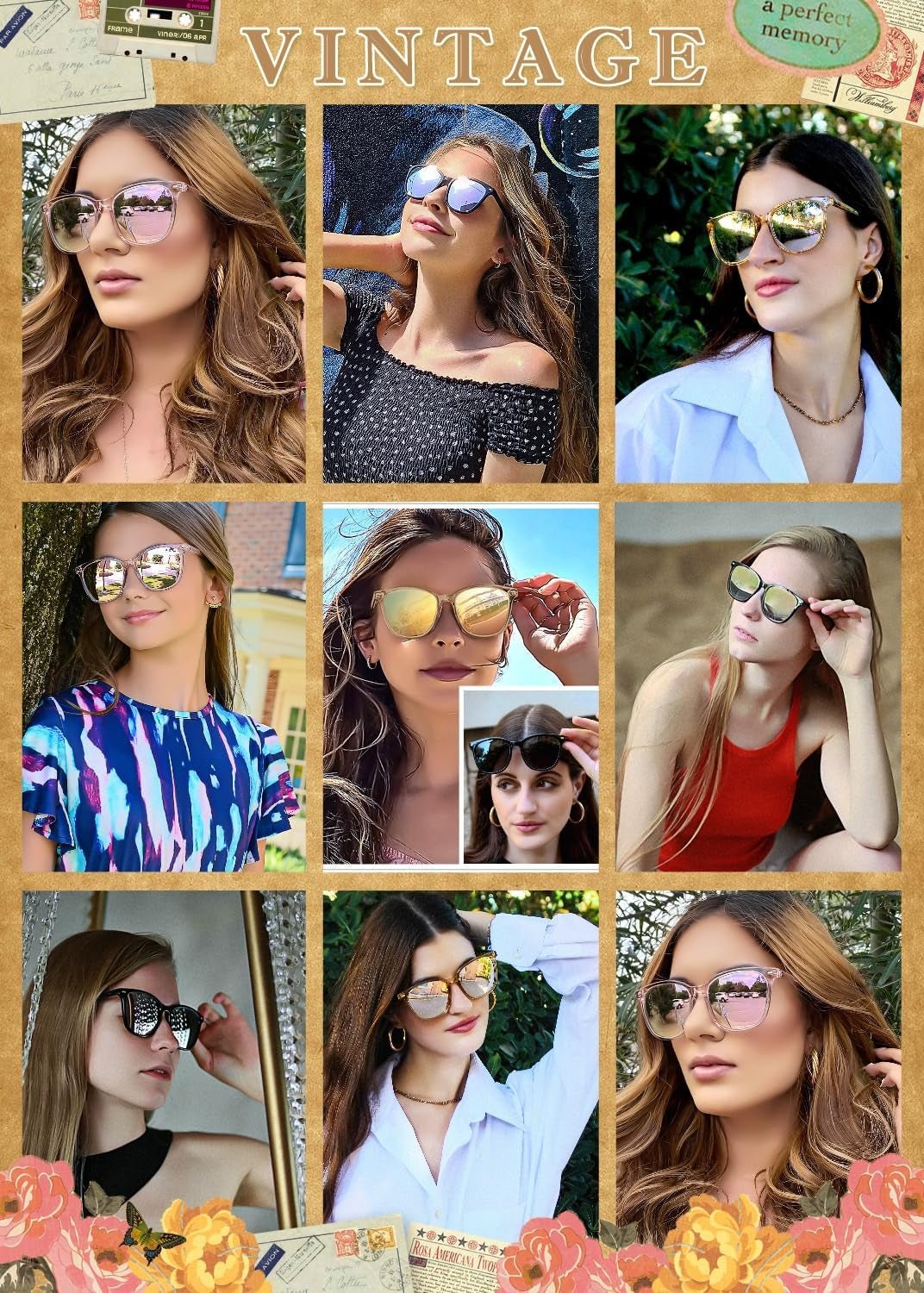 2 Packs Sunglasses for Women Polarized UV400 Protection Lens Big Frame Fashion Glasses Trendy Stylish Shade - WORLD TIME VISITS